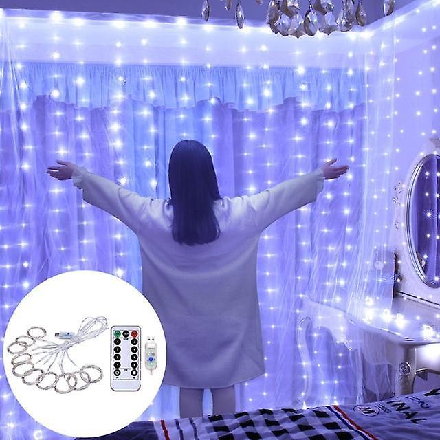 Slowmoose Led Curtain Copper Wire String Valentines Fairy Lights For Christmas Warm white 3MX3M 300LED