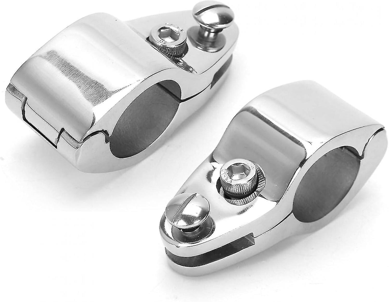 Zhenv 2 Pieces 316 Stainless Steel Marine Pipe Clamps Boat Top Hinge Claw Slide Rail Mounting Fittings22mm) 22mm