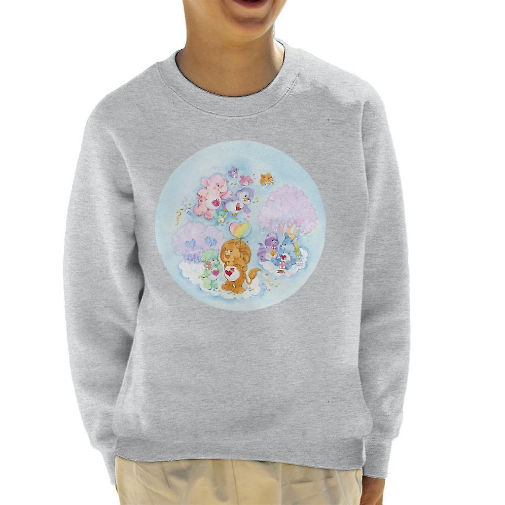 Care Bears Brave Heart Lion Pink Trees Kid's Sweatshirt Heather Grey Small (5-6 yrs)