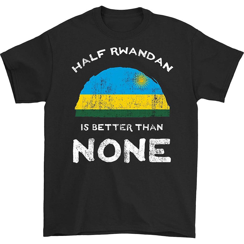 HISHARK Half rwandan is better than none t-shirt black L