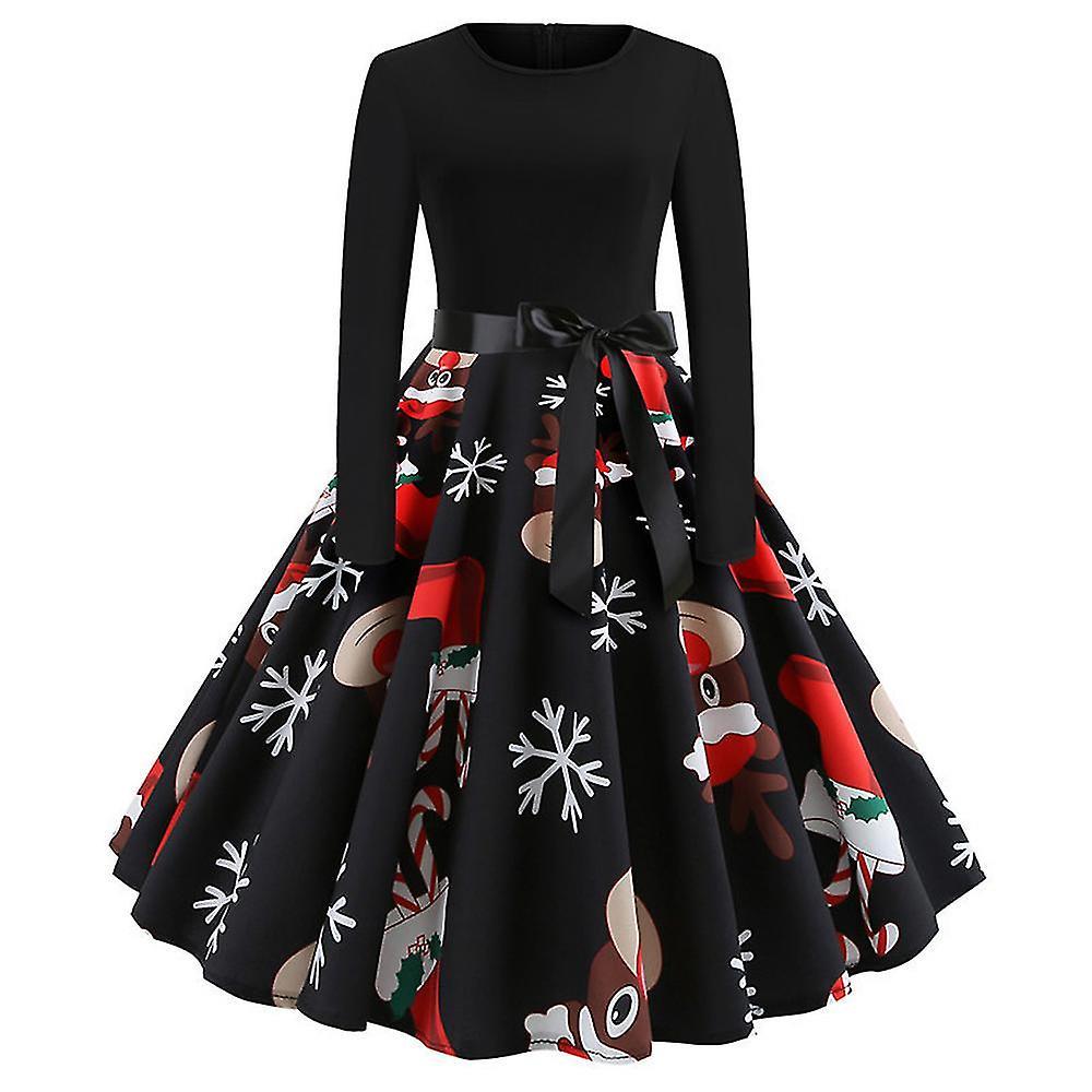 Bosheng Women's Vintage Christmas Dress Cocktail Party Dress Holiday Costume Accessories XL