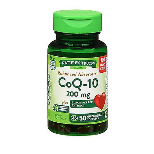 Sundance Nature's Truth Enhanced Absorption CoQ-10 plus Black Pepper Extract, 200 Mg, 50 Caps (Pack of 1)