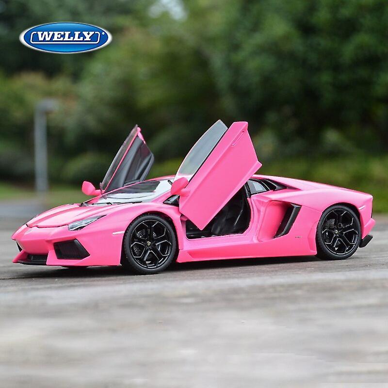 1:24 Lamborghini Lp700-4 Aventador Alloy Racing Alloy Car Model Simulation Car Decoration Collection Gift Toy Toy Cars Pink