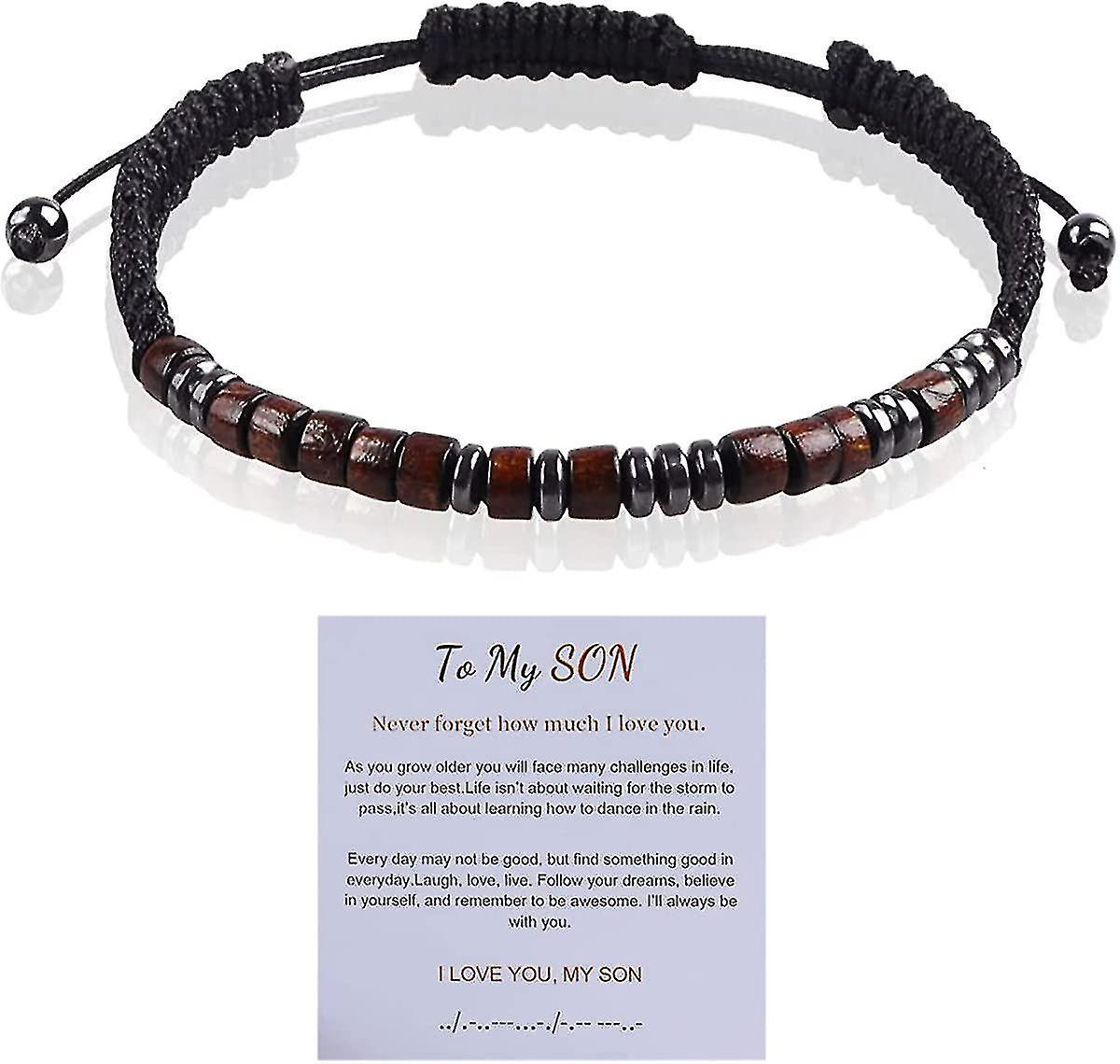 To My Son From Mom, I Love You Morse Code Bracelet, Meaningful Handmade Bracelet Birthday/graduation Gift Zekai