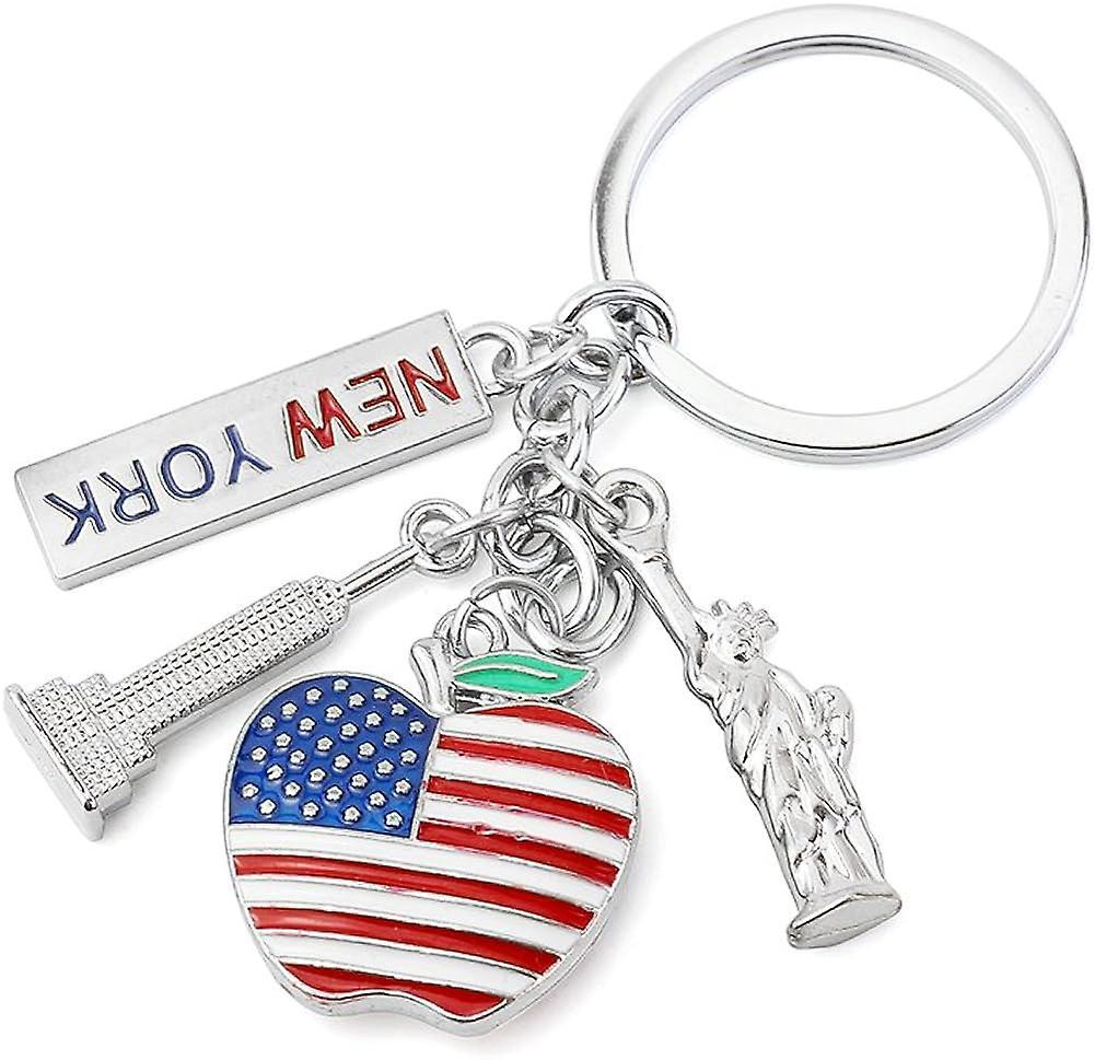 Tcgg-new York Keychain Statue Of Liberty I Love New York Souvenir Keyring