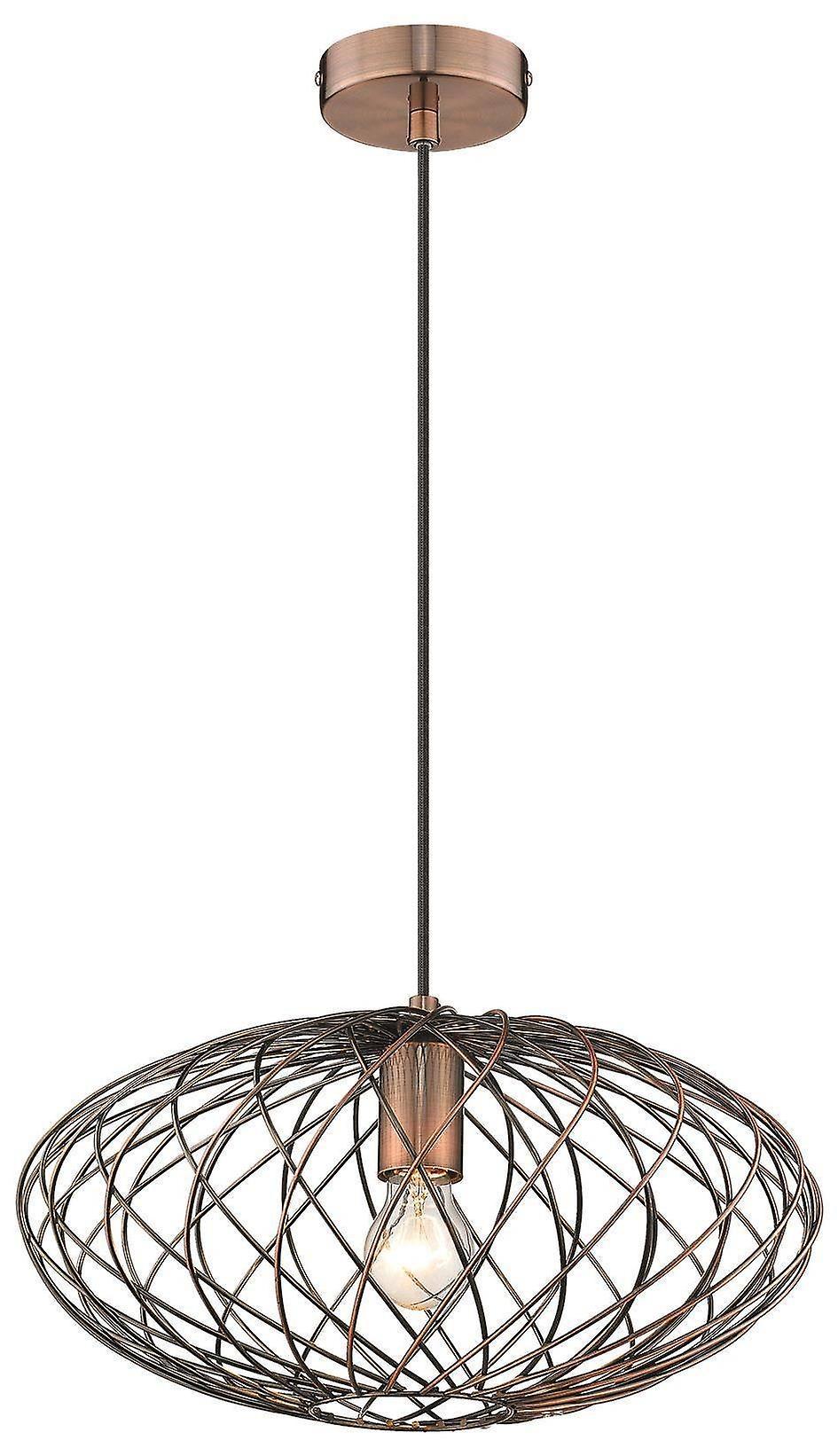 Spring Wire Ceiling Pendant Antique Copper E27