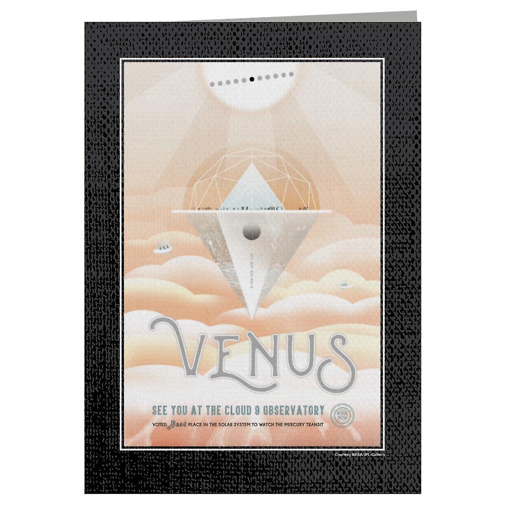 NASA Venus Cloud 9 Interplanetary Travel Poster Greeting Card Black 14.5 x 21cm