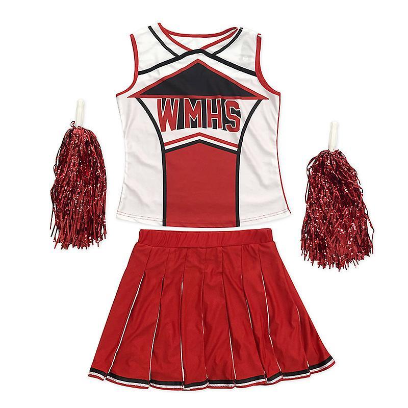 El Contente Cheerleader Costume Cheerleader Athletic Sport Uniform Fancy Dress Uniform Red M