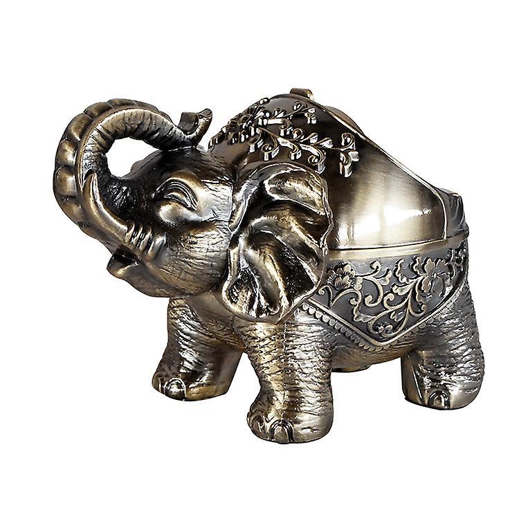 Sztxj Windproof Decorative Ashtray with Lid Vintage Elephant Cigarette Ashtray for Outdoors and Indoors Metal Ashtray Novelty Gift for Men Women (B...