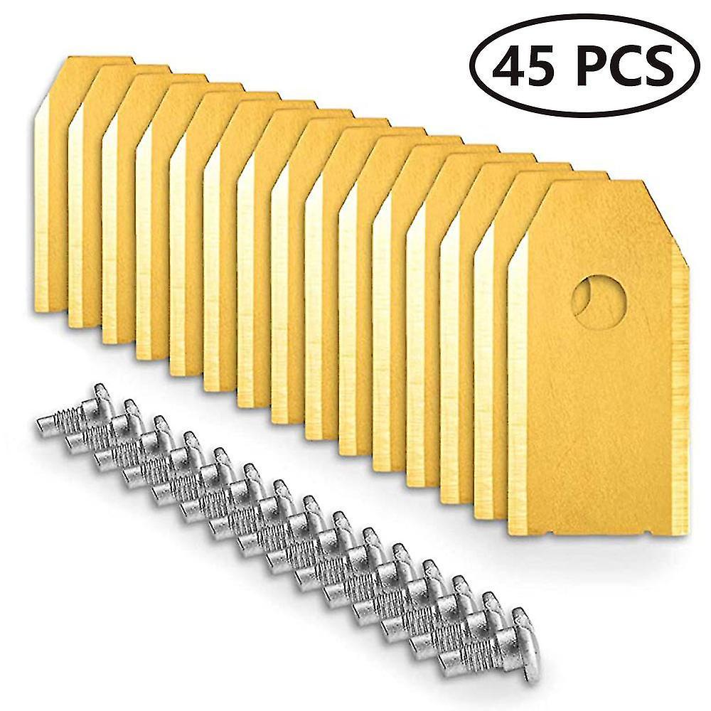 Sxbd Replacement Robotic Mower Carbonized Steel Blades For Robotic Lawnmowers 45PCS GOLD