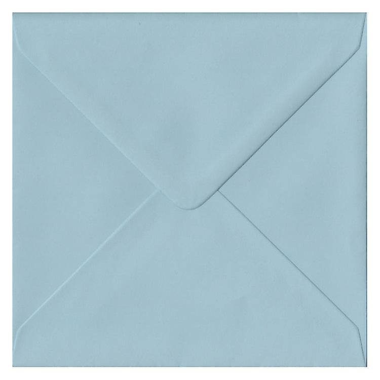 ColorSono Baby Blue Gummed 130mm Square Coloured Blue Envelopes. 100gsm FSC Sustainable Paper. 130mm x 130mm. Banker Style Envelope. 50