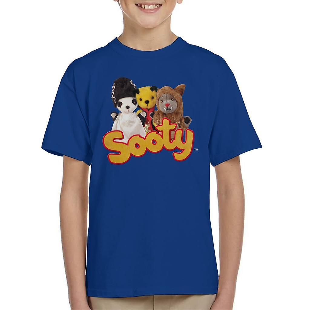 Sooty Halloween Spooky Trio Kid's T-Shirt Royal Blue Large (9-11 yrs)