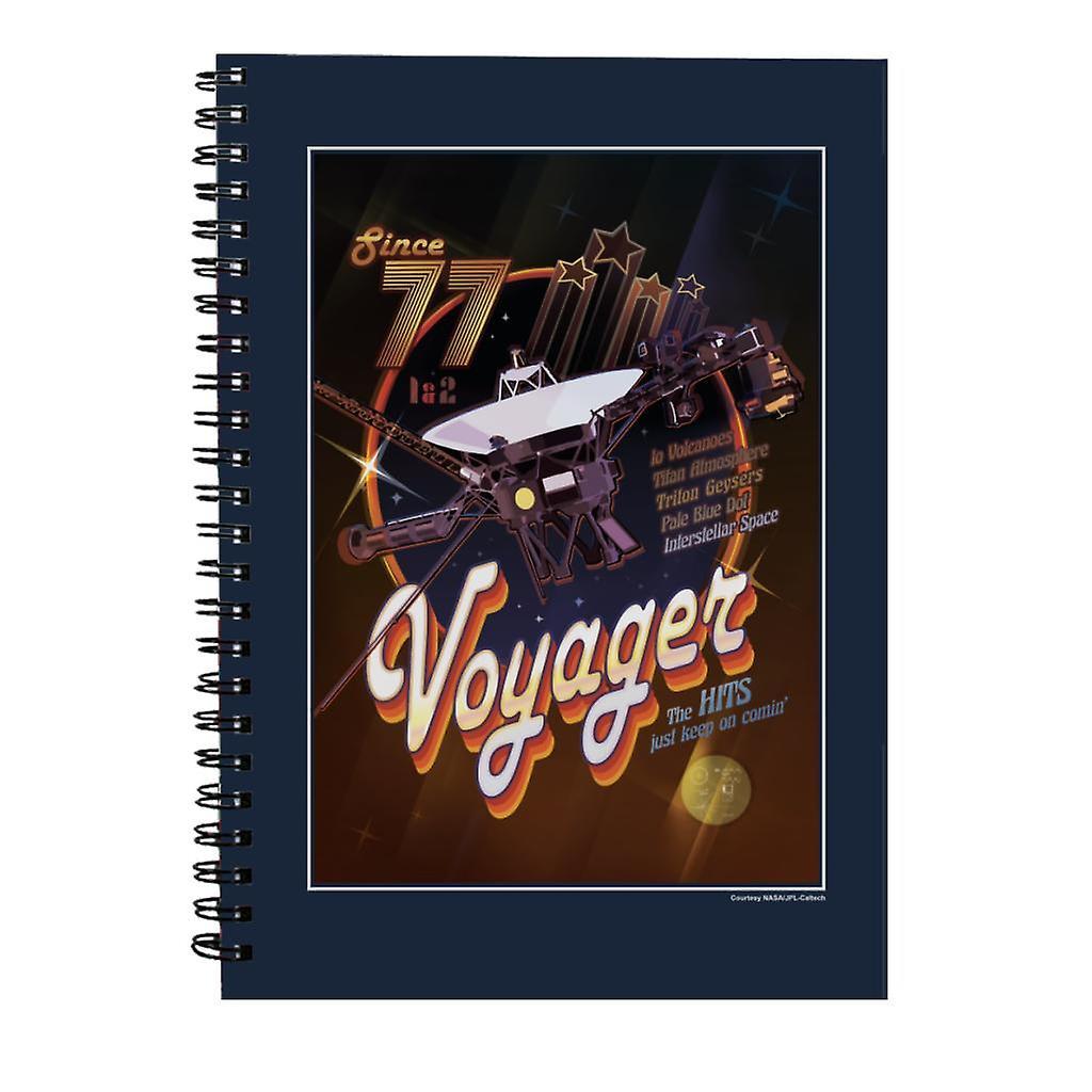 NASA Voyager Disco Interplanetary Travel Poster Spiral Notebook Navy Blue 15 x 21 cm