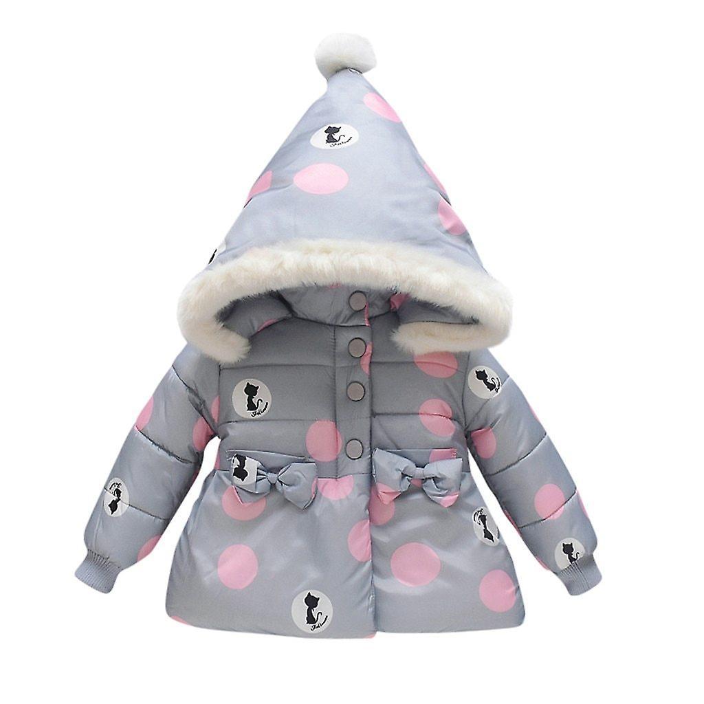 Slowmoose Baby Coat Outerwear, Winter Hooded Jacket Gray 12M