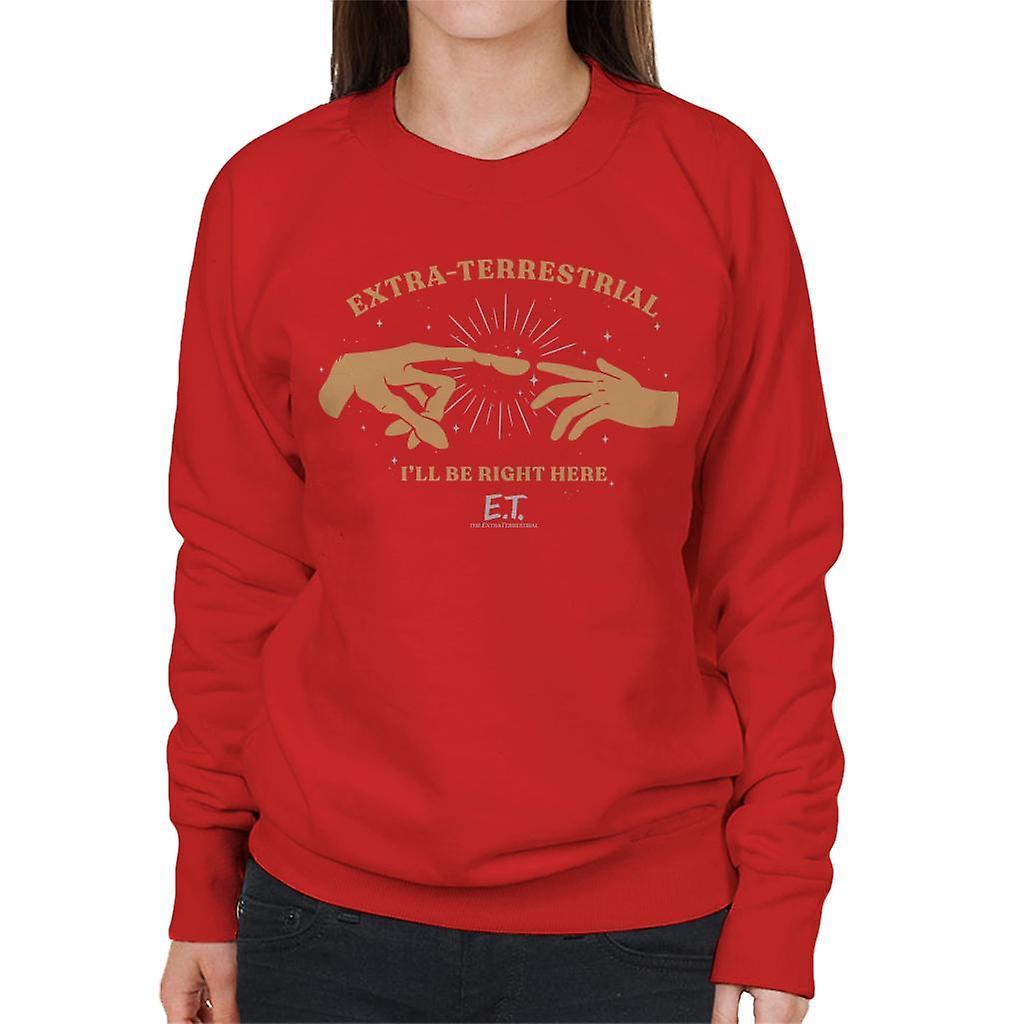 E.T. E.T. The Extra Terrestrial Ill Be Right Here Women's Sweatshirt Red X-Large