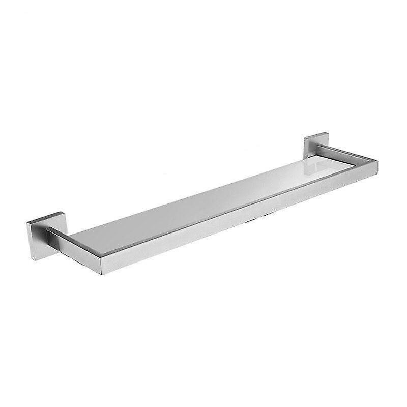 Slowmoose Stainless Steel Nickel Brushed Towel Rack, Toilet Paper Holder Glass shelf 50cm