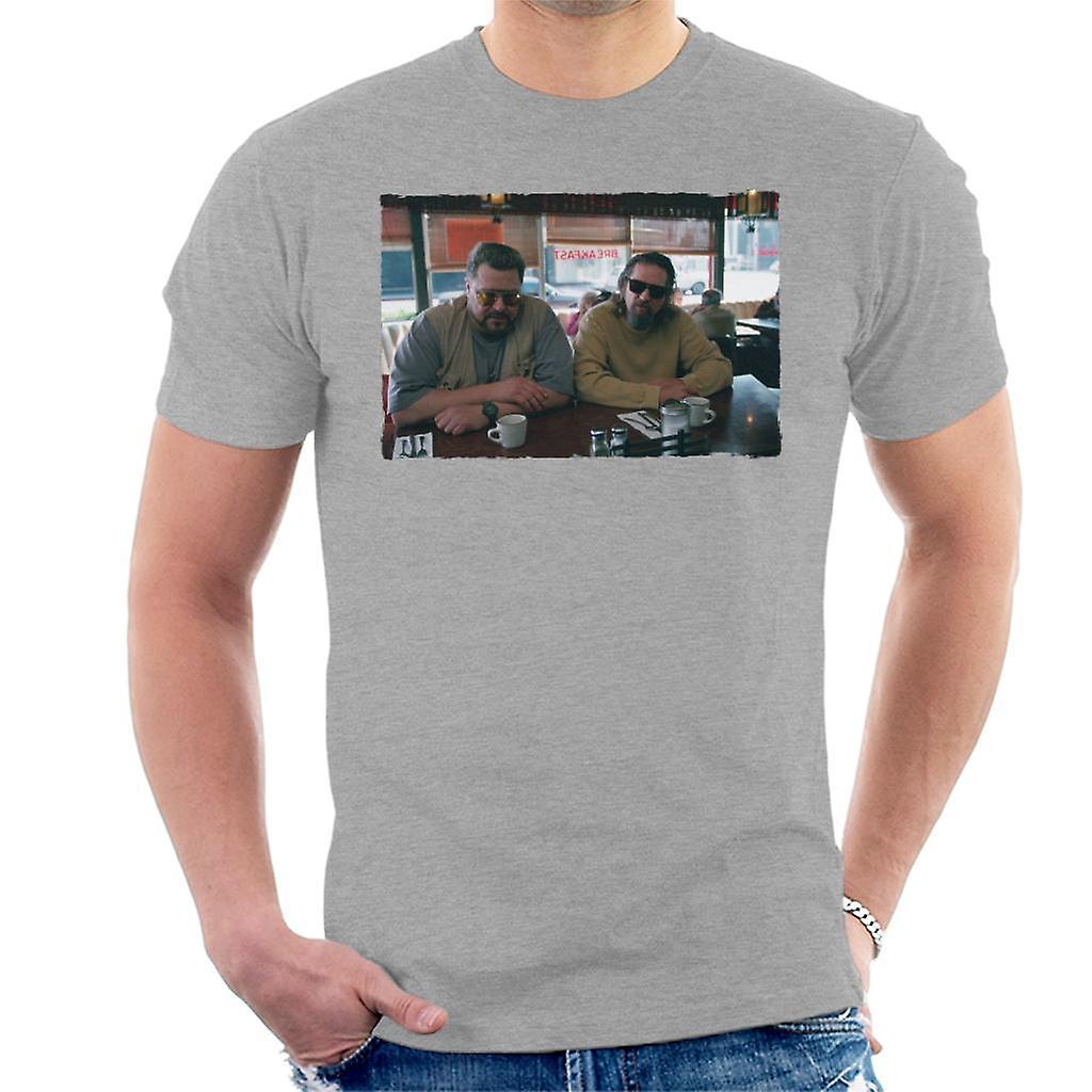 The Big Lebowski The Dude And Walter Coffee Shop Scene Men's T-Shirt Heather Grey Small