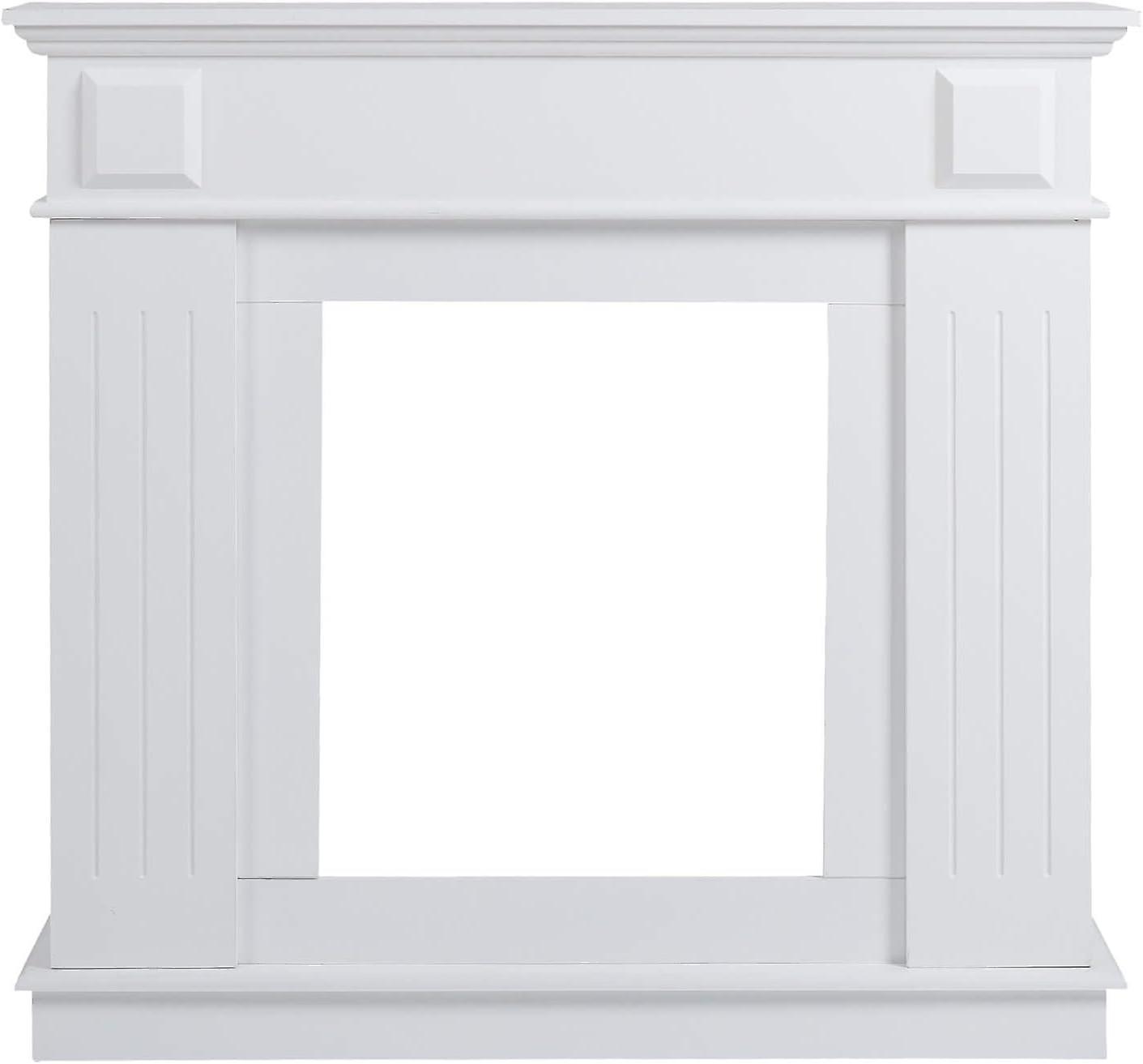 Mobili Rebecca Rebecca Furniture Decorative Frame Fireplace Fake White Wood Classic 100x109x26