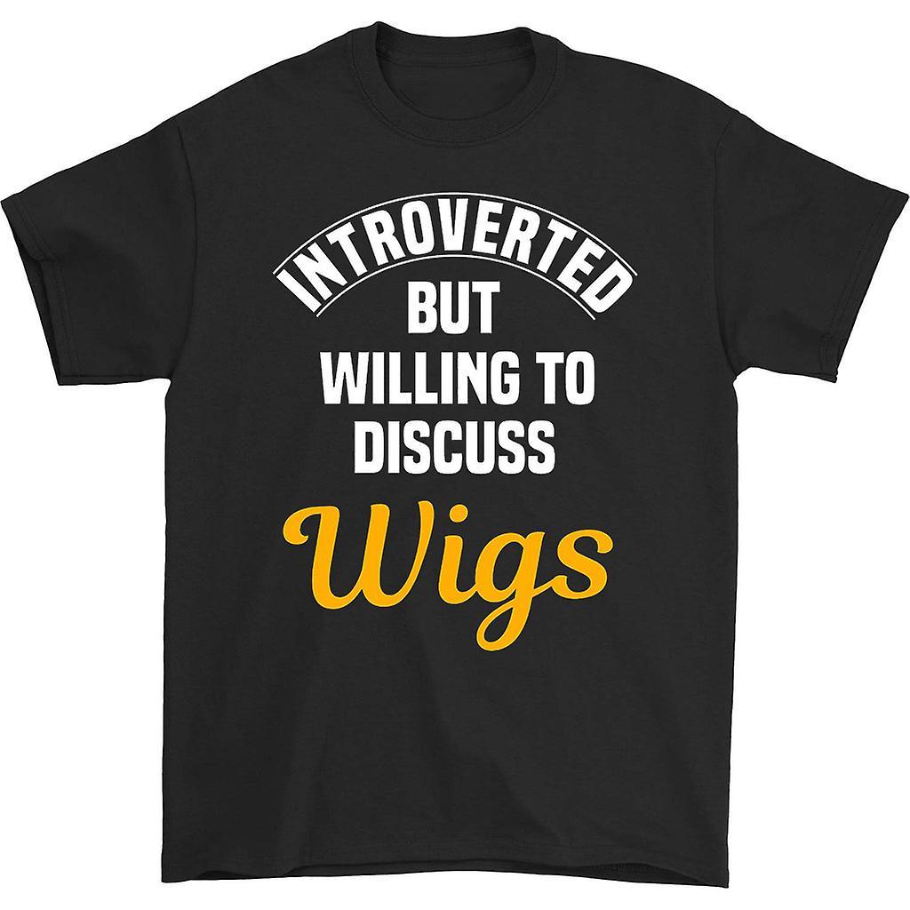 HISHARK Introverted but willing to discuss wigs t-shirt Black XXL