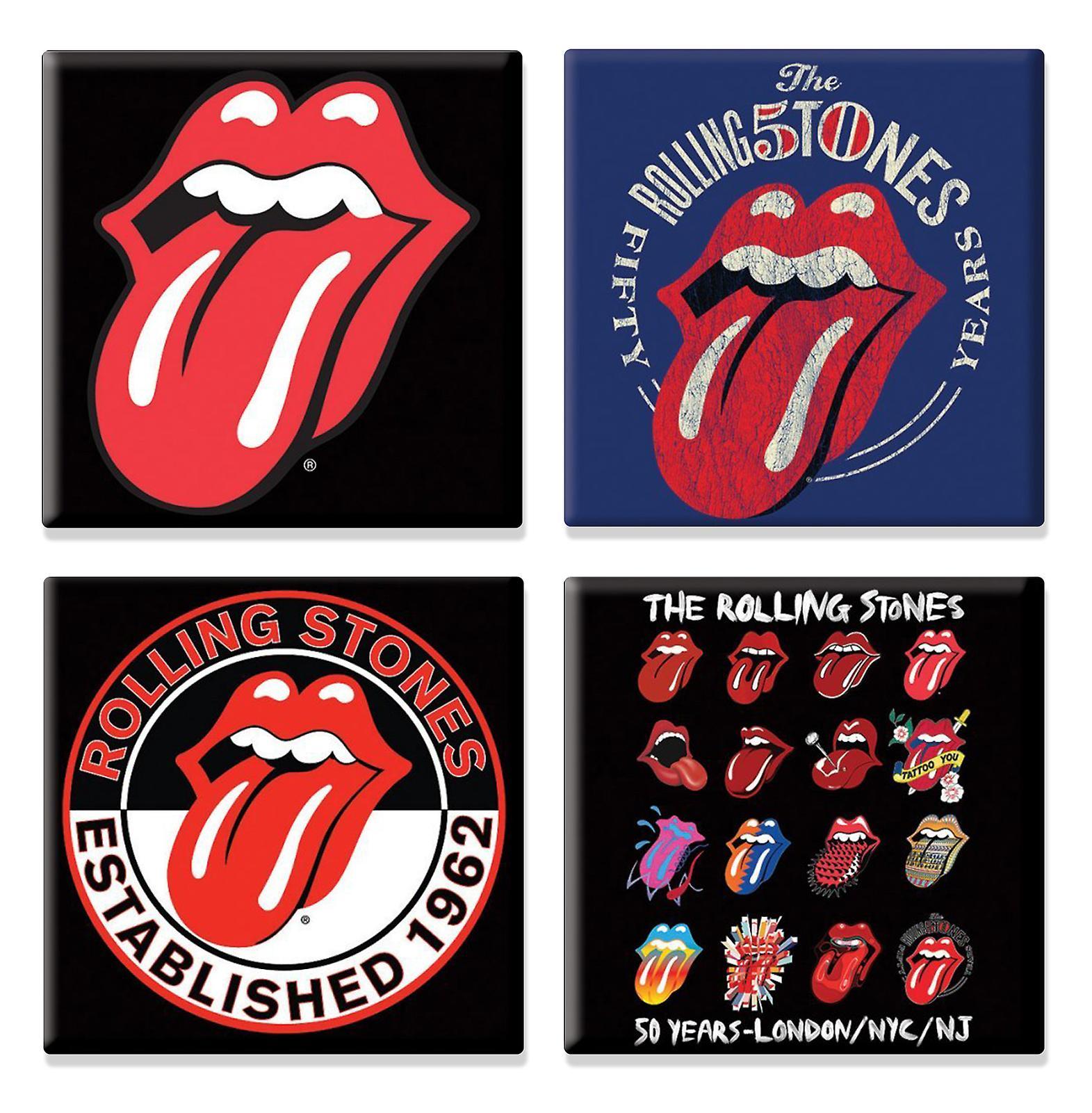 The Rolling Stones Fridge Magnet 4 x tongue logo various designs new Gift set Multi One Size