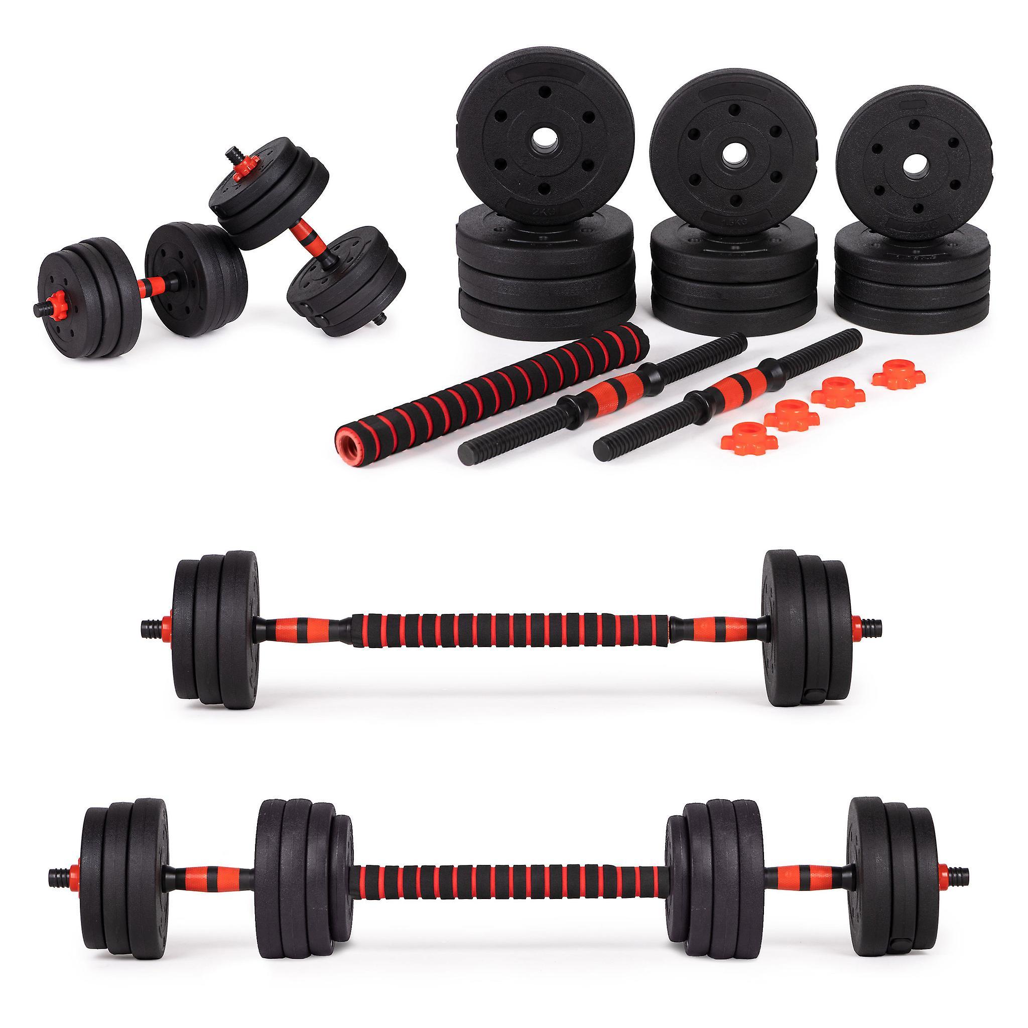 Viking Choice Dumbbell set - dumbbell set - adjustable - weights 20 kg black/red/orange 4 gewichten van 1,25 kg 4 gewi