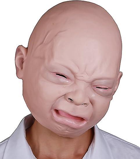 Heytea Halloween Costume Party Baby Mask Full Head For Adults Latex Cry Baby Mask