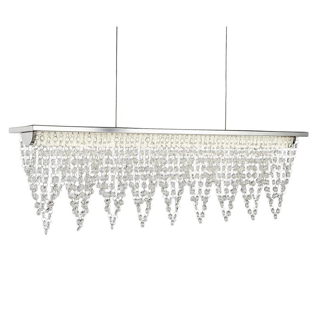 Searchlight Lighting LED 1 Ceiling Pendant Bar Light Chrome, Clear with Crystals