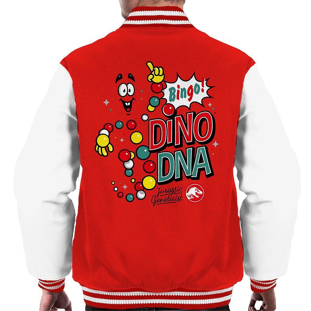 Jurassic Park Bingo Dino DNA Men's Varsity Jacket Red/White Large