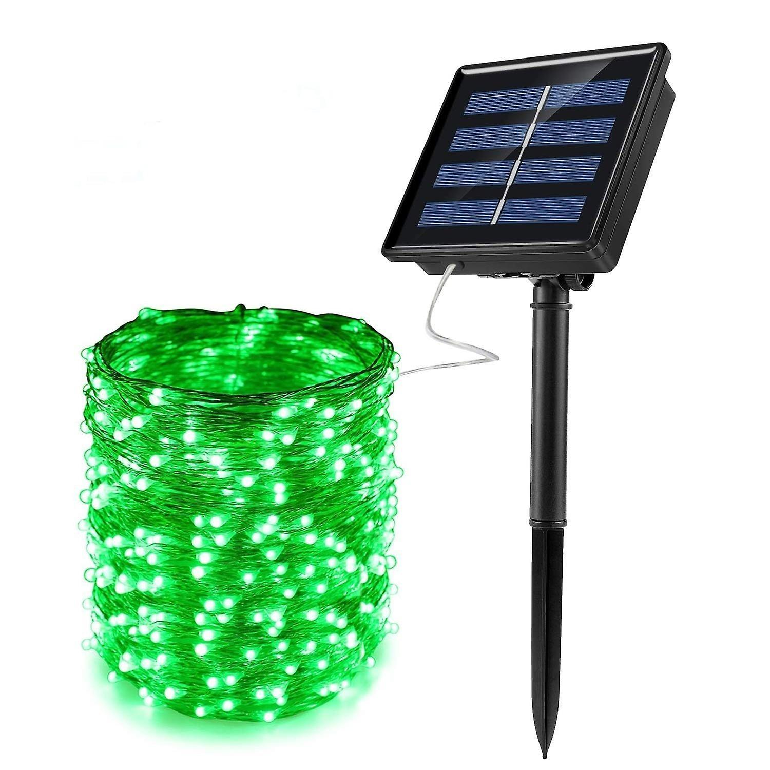 Slowmoose Solar Powered Waterproof Fairy Copper Wire String Lights Green 10m100led(1pcs)