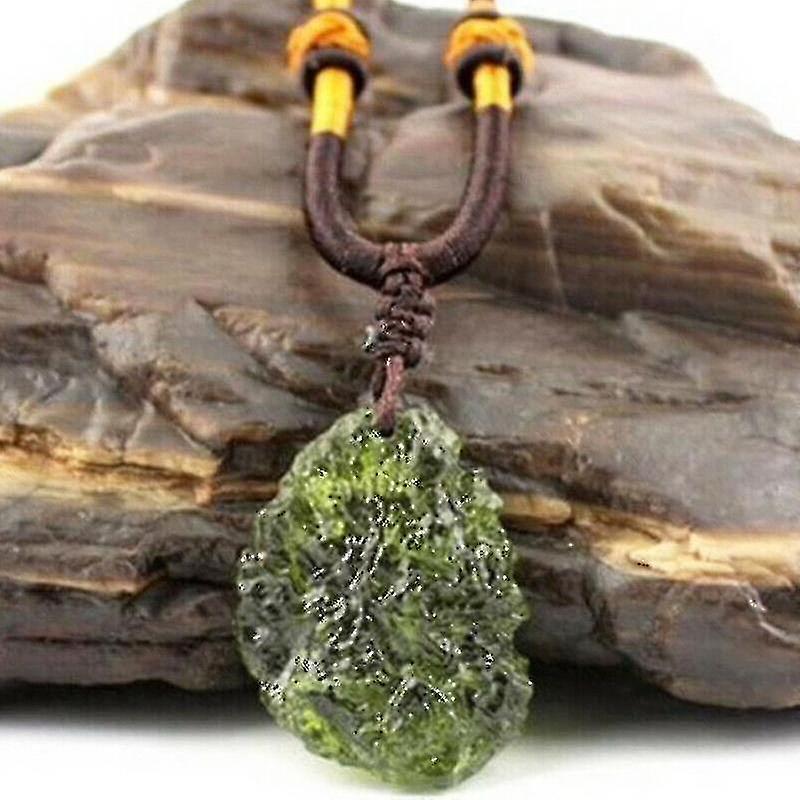 Moldavite Pendant Necklace Natural Moldavite Green Crystal Stone Pendant Necklace