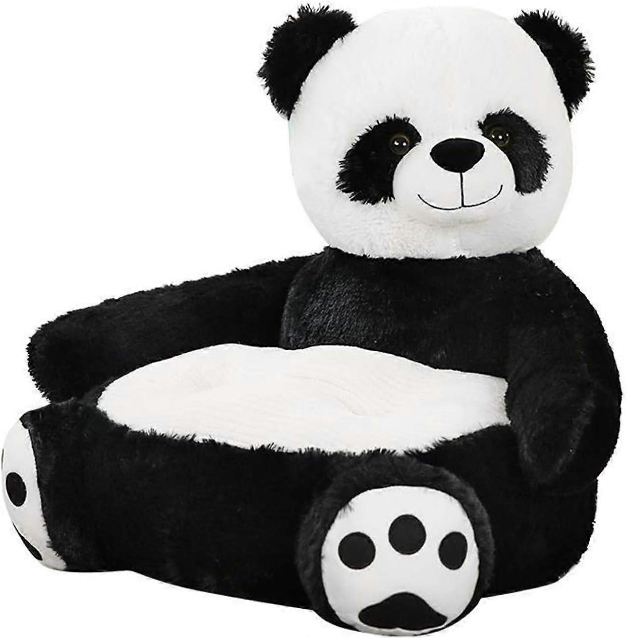 Tinor Plush Kids Armchair Baby Sitting Support Sofa Stuffed Animal Doll Children' Reading Sofa Seat Cushion Plush Furniture (Panda)