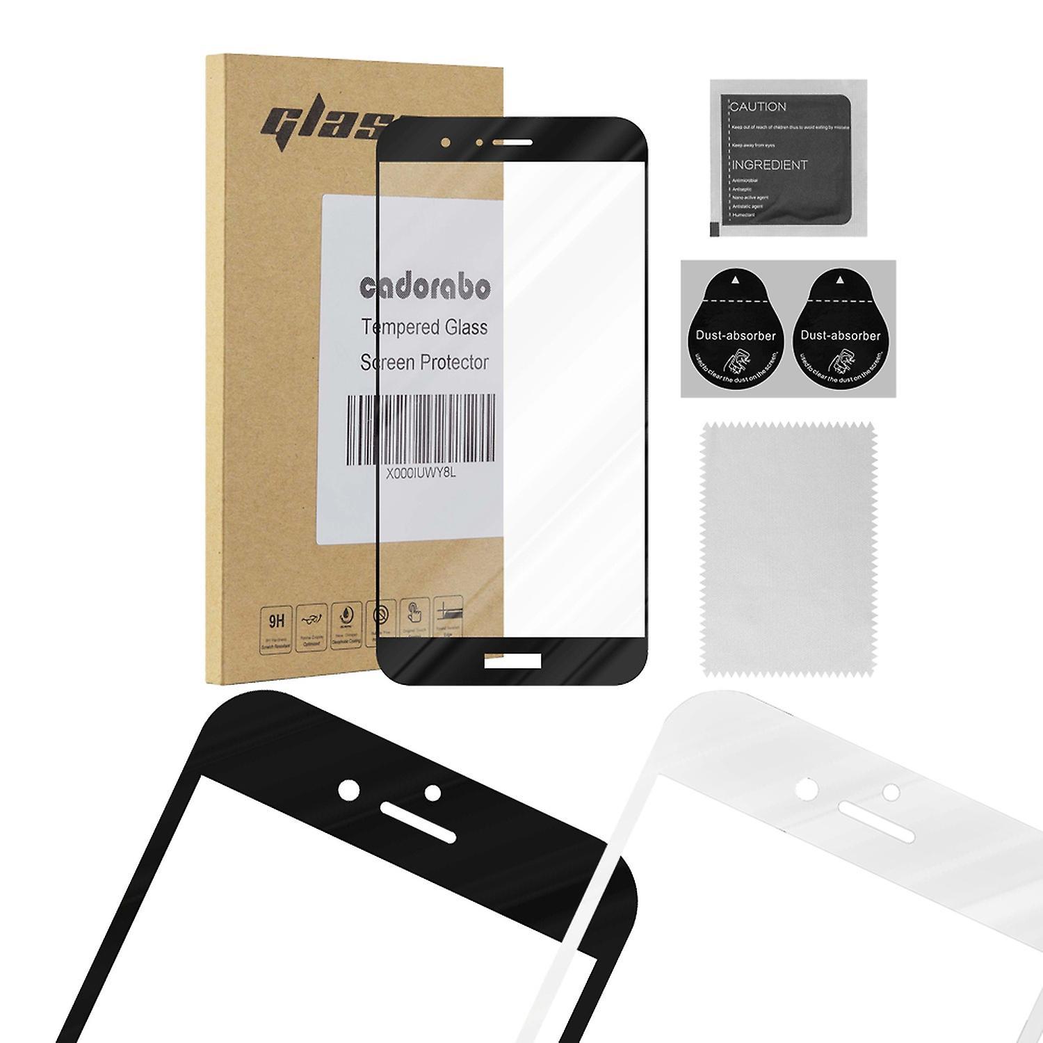 Cadorabo Honor 8 PRO Mobile Phone Screen Protector Screen Protector Glass Armored Film Cover TRANSPARENT with WHITE