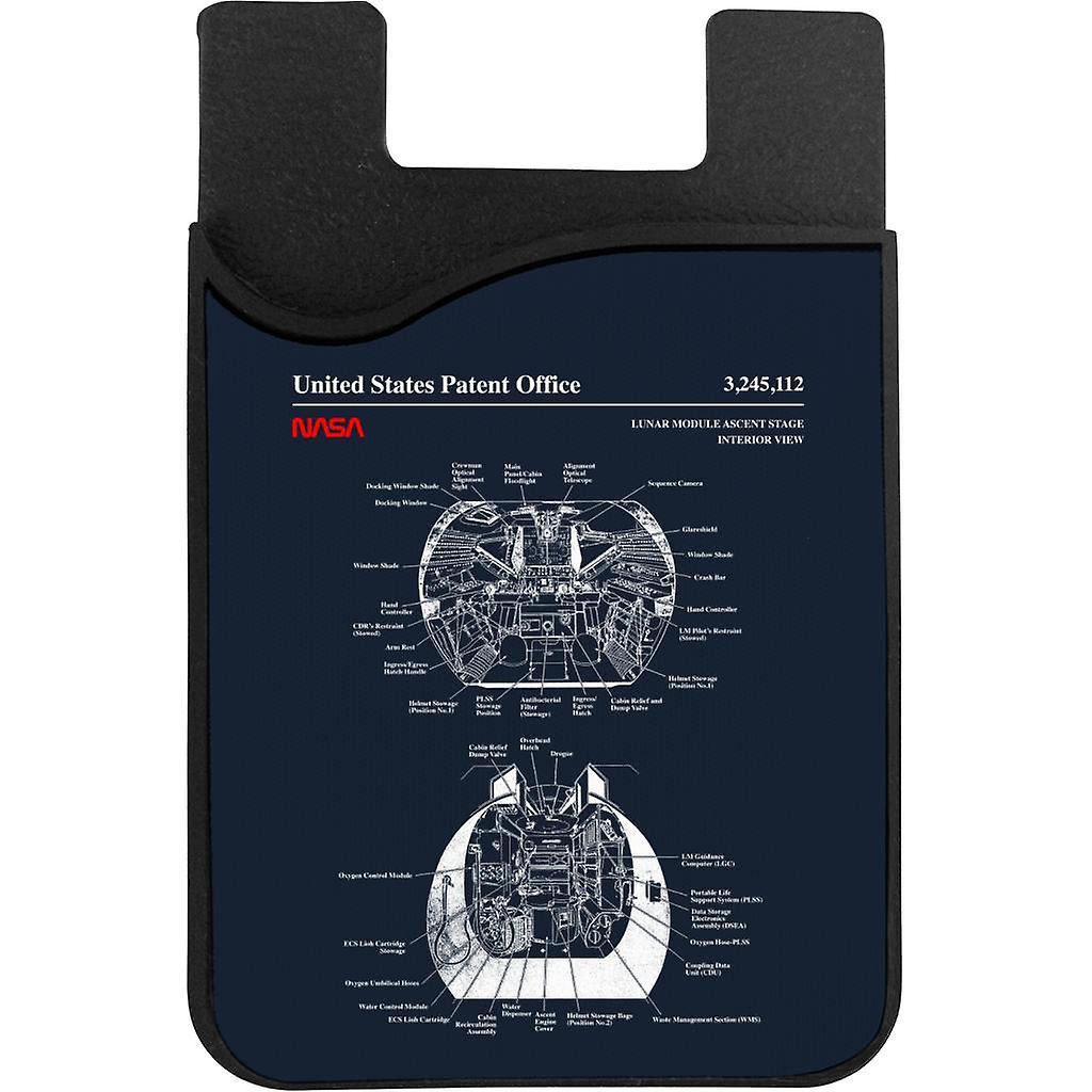 NASA Lunar Module Ascent Stage Interior Blueprint Phone Card Holder Navy Blue 5.5cm x 8.5cm