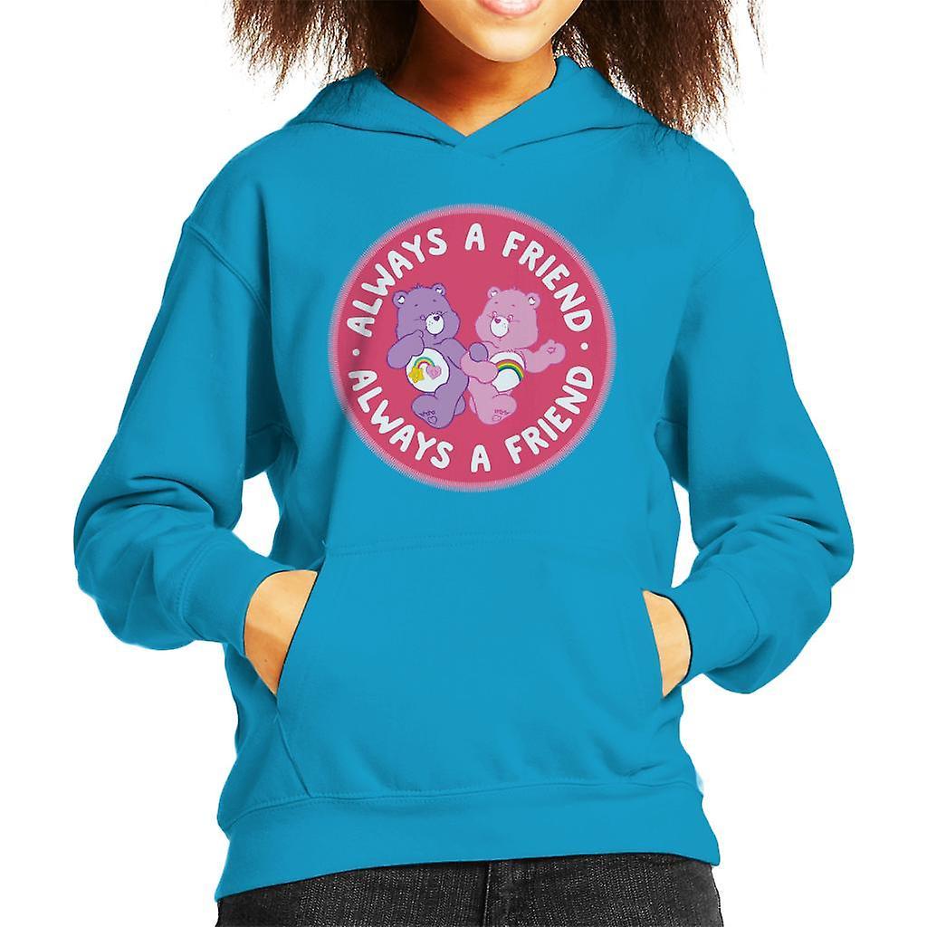 Care Bears Cheer Bear And Best Friend Bear Always A Friend Kid's Hooded Sweatshirt Sapphire X-Large (12-13 yrs)