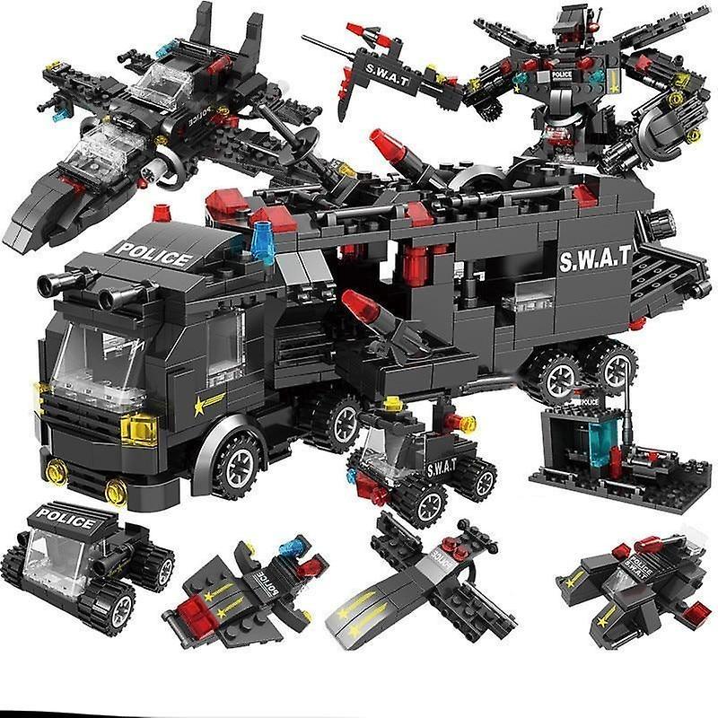 Slowmoose Police Station Car -building Blocks For City Swat Team 418pcs no box