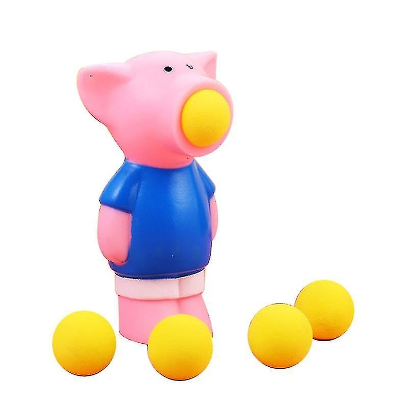 Anti Stress Cute Squishy Toy Shooting Game Toy With Foam Balls Popper Toy Banmo Pig