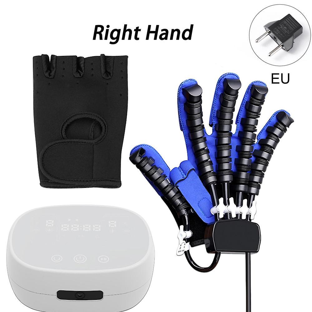 Loerss Massage Robot Gloves Stroke Hemiplegia Rehabilitation Auxiliary Training Equipment Finger Glove Support Hand Function Recovery Blue Right Ha...