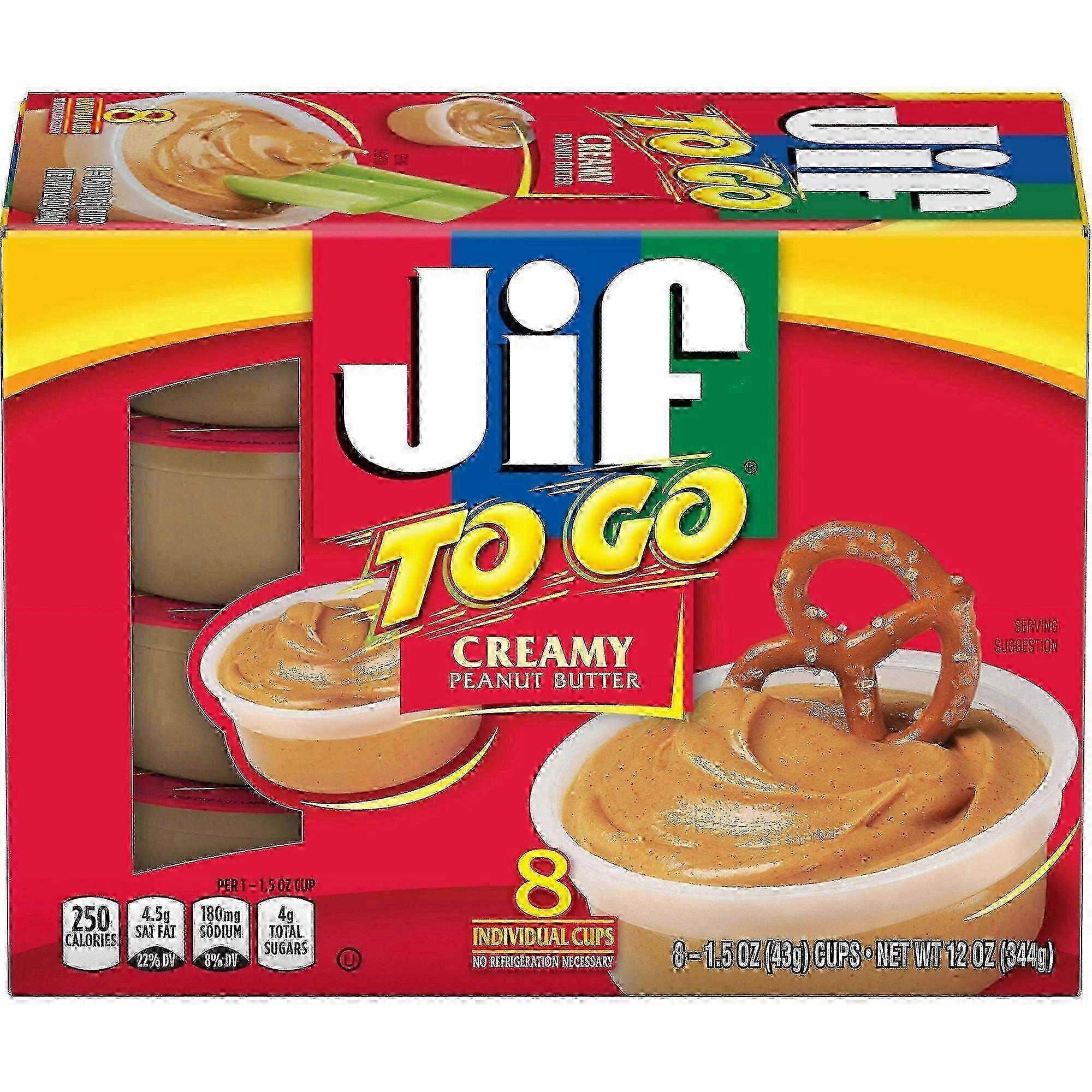 Jif To Go Creamy Peanut Butter, 8 Ea