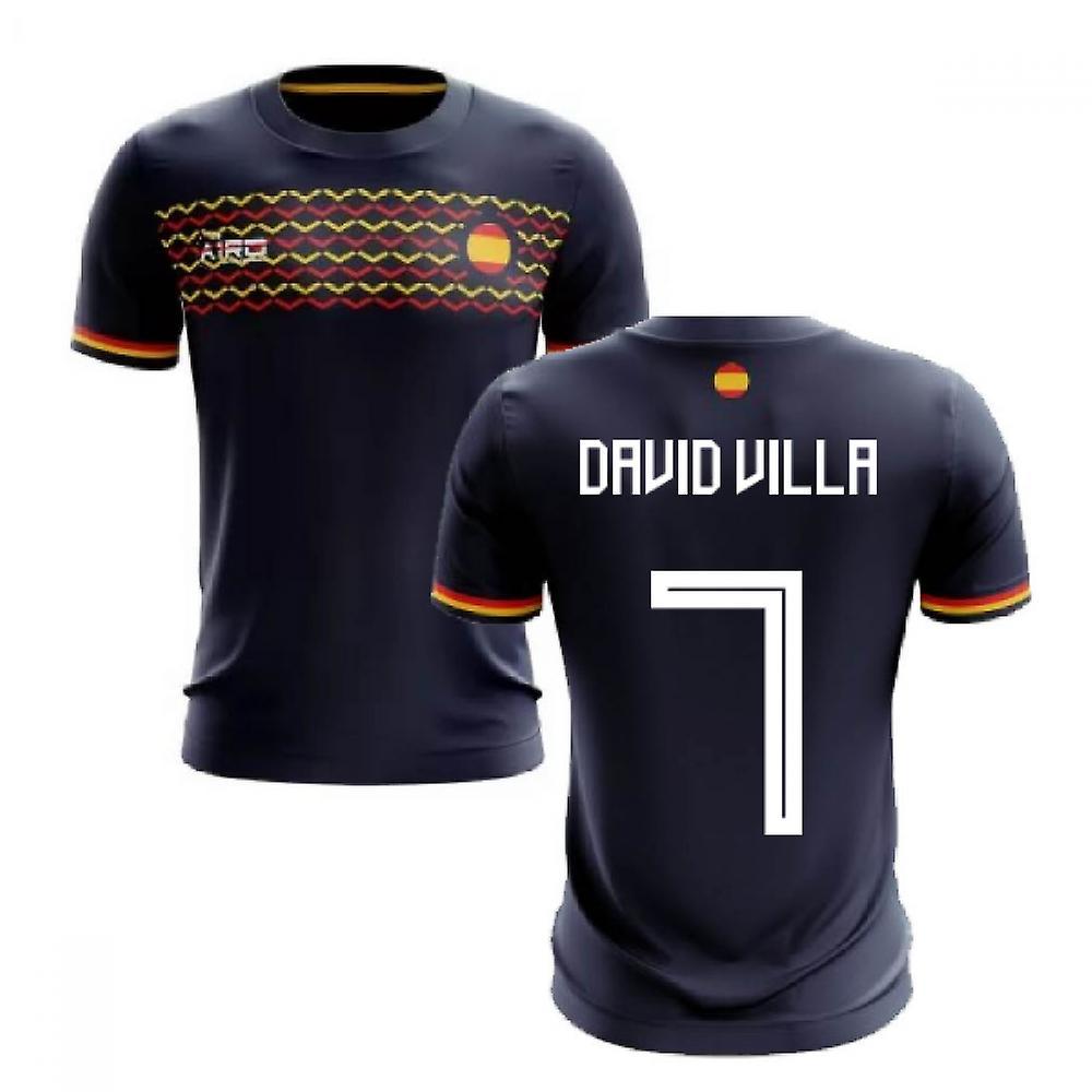 Airo Sportswear 2023-2024 Spain Away Concept Football Shirt (David Villa 7) Navy S