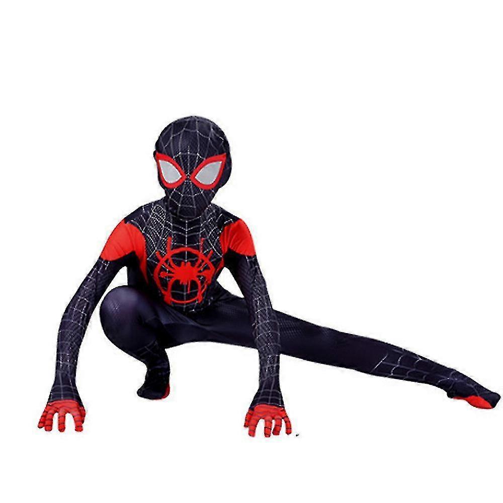 Lequeen 3-12 Years Kids Spider-man: Miles Morales Cosplay Costume Jumpsuit 4-5 Years