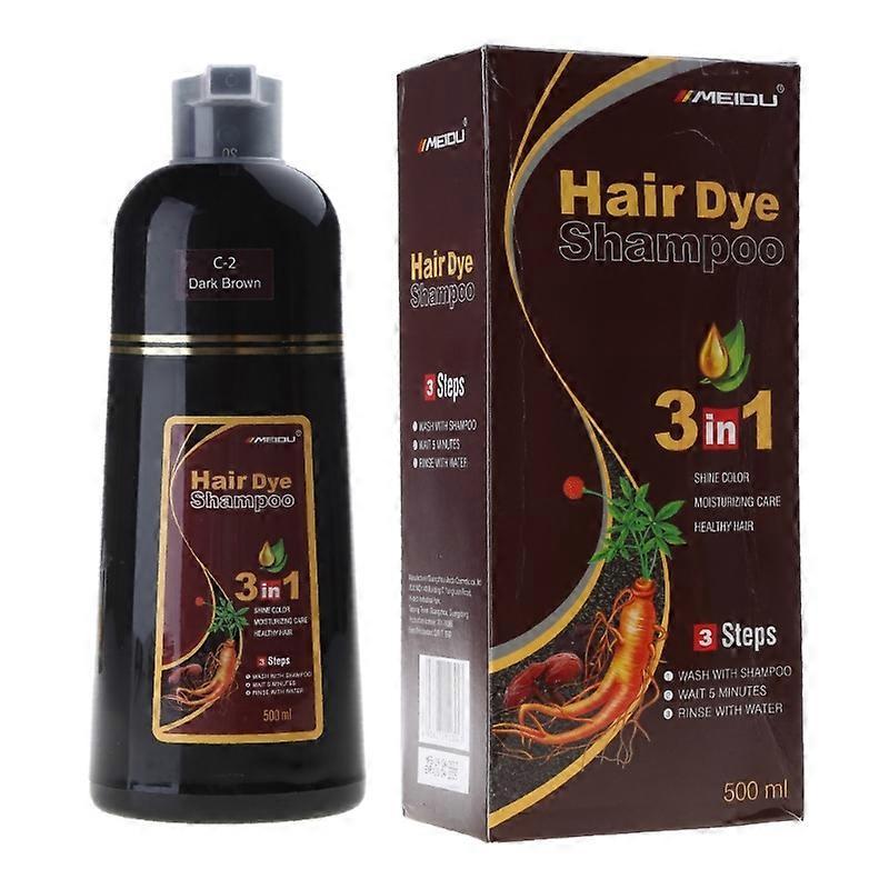 unbrand Hair Color Shampoo Hair Dye Shampoo Colors Hair in Minutes for Women and Men Dark brown