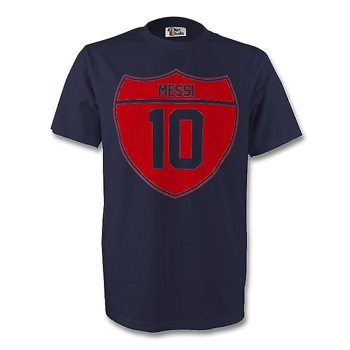 Gildan Lionel Messi Barcelona Crest Tee (navy) XXL (50-52 inch)