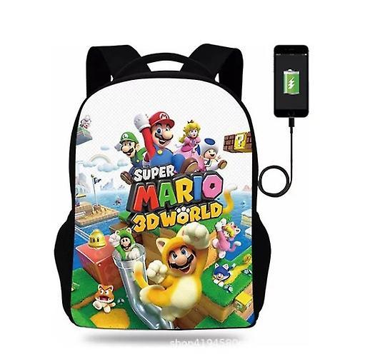 Sszfv Mario Mario Backpack Schoolbag Lunch Bag Pencil Case Anime Cartoon Backpack For Primary And Secondary School Students