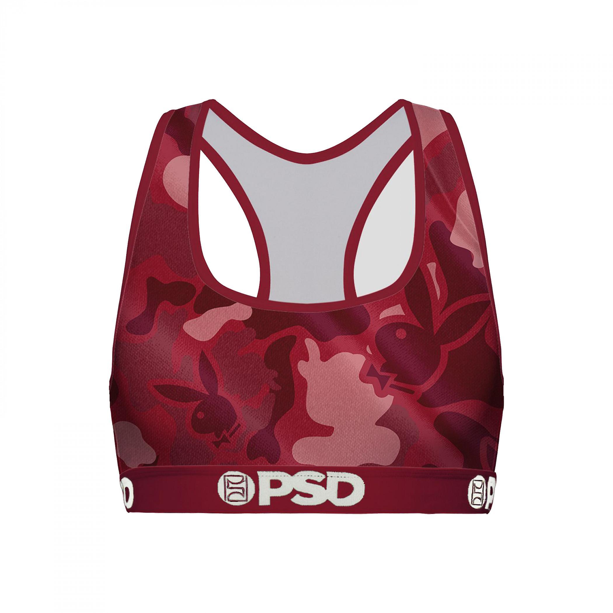 Pop Culture Playboy Scarlet Gold PSD Sports Bra Red Medium