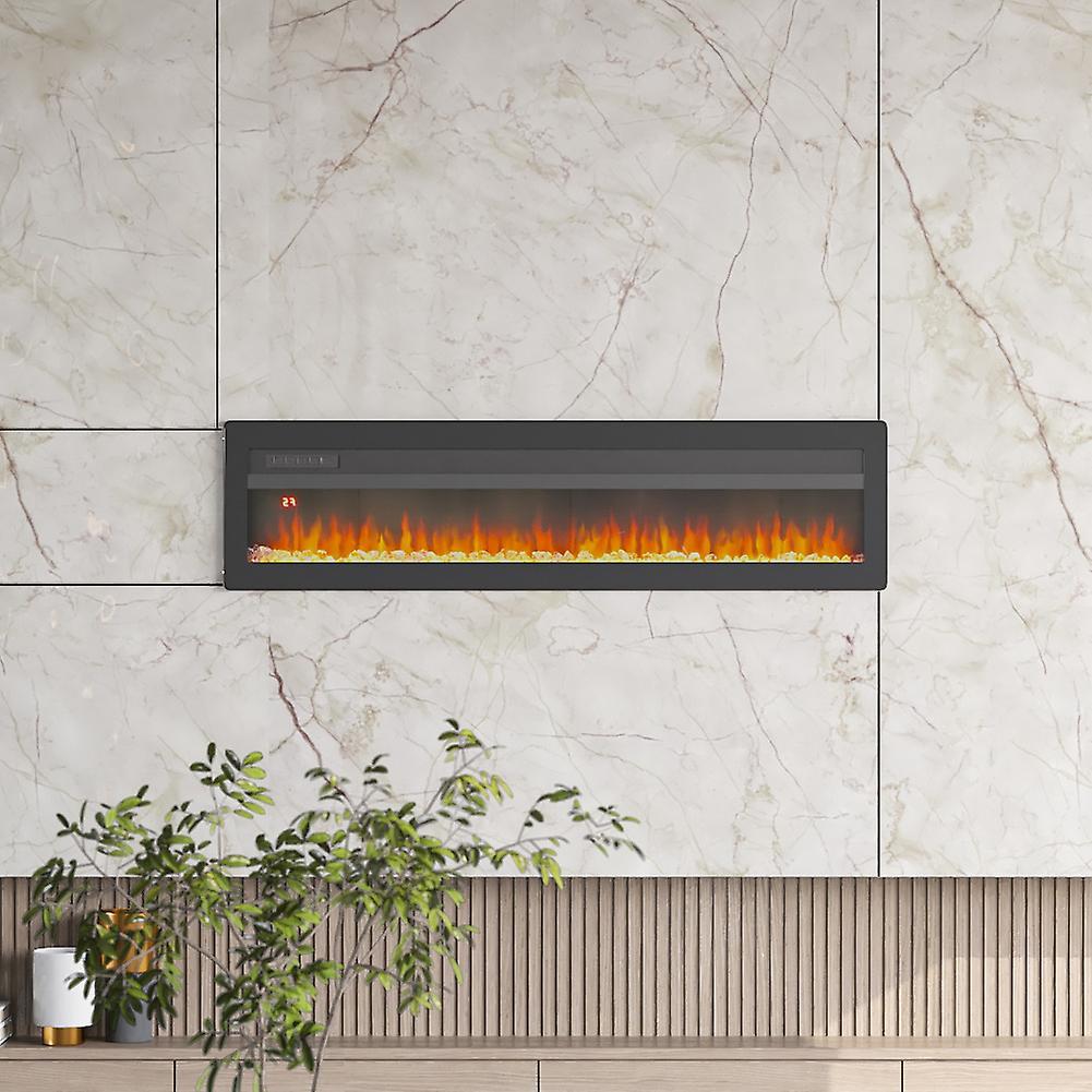 Living And Home 50 Inch Freestanding Wall Recessed Mounted Electric Fireplace,Black