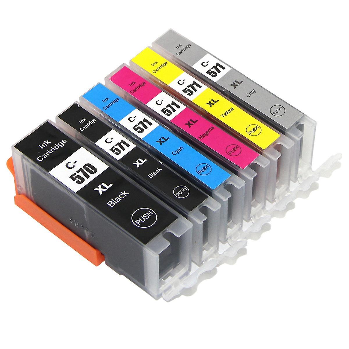 1 Set of 6 Ink Cartridges to replace Canon PGI-570 & CLI-571 Compatible/non-OEM from Go Inks (6 Inks) Black/Cyan/Magenta