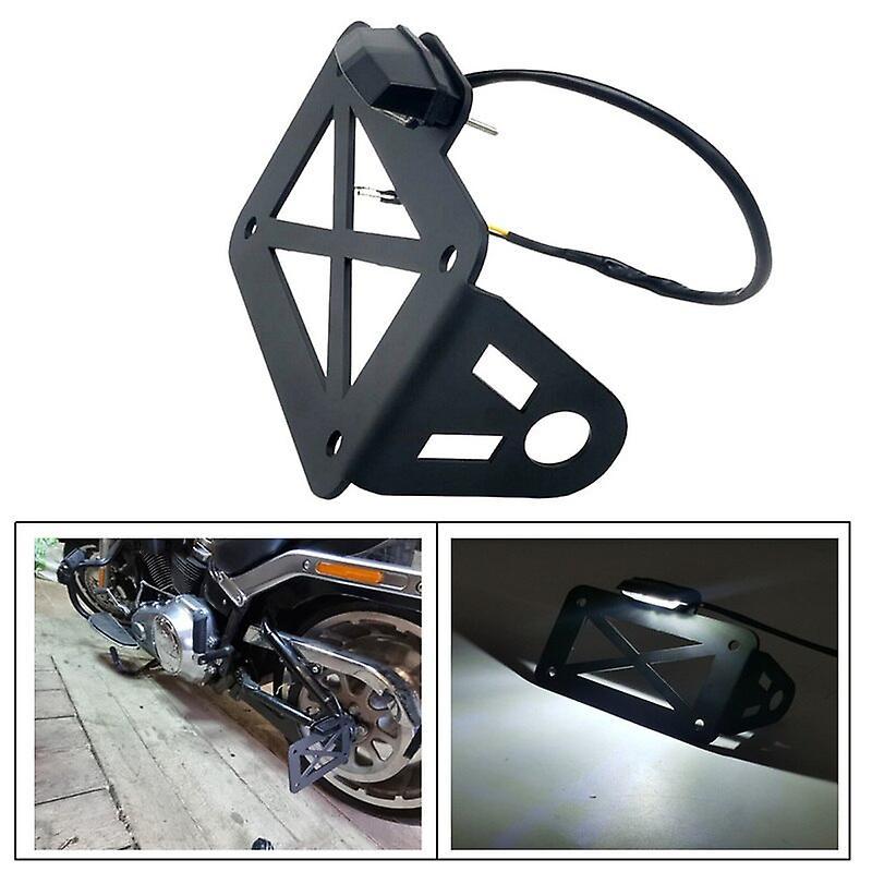 Body Parts Universal Side Mount Motorcycle Registration License Plate Holder Bracket With LED Rear Light For Bobber Honda Cafe Racer SuzukiMotor Ve...