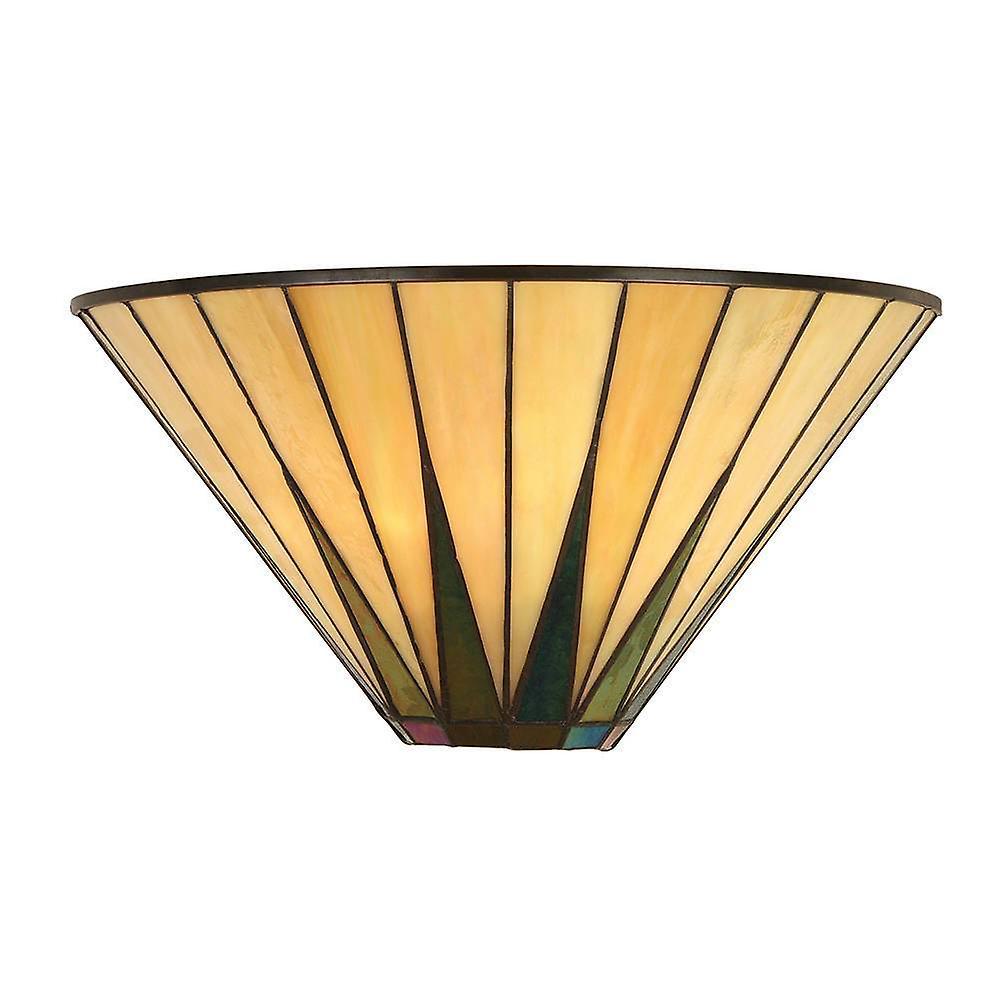 Interiors 1900 Lighting Star Tiffany Wall Uplighter Dark Bronze, Amber, E14