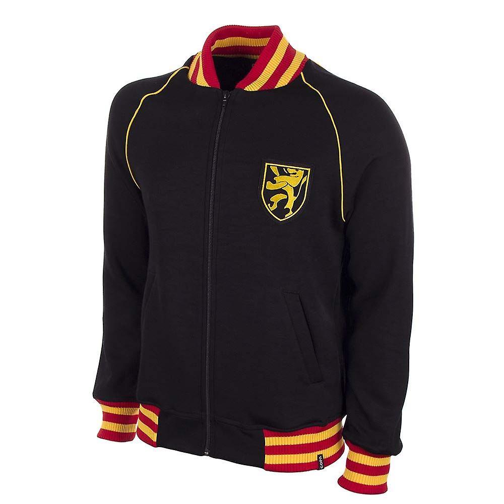 Copa Classics Belgium 1960's Retro Football Jacket Black Small Adults