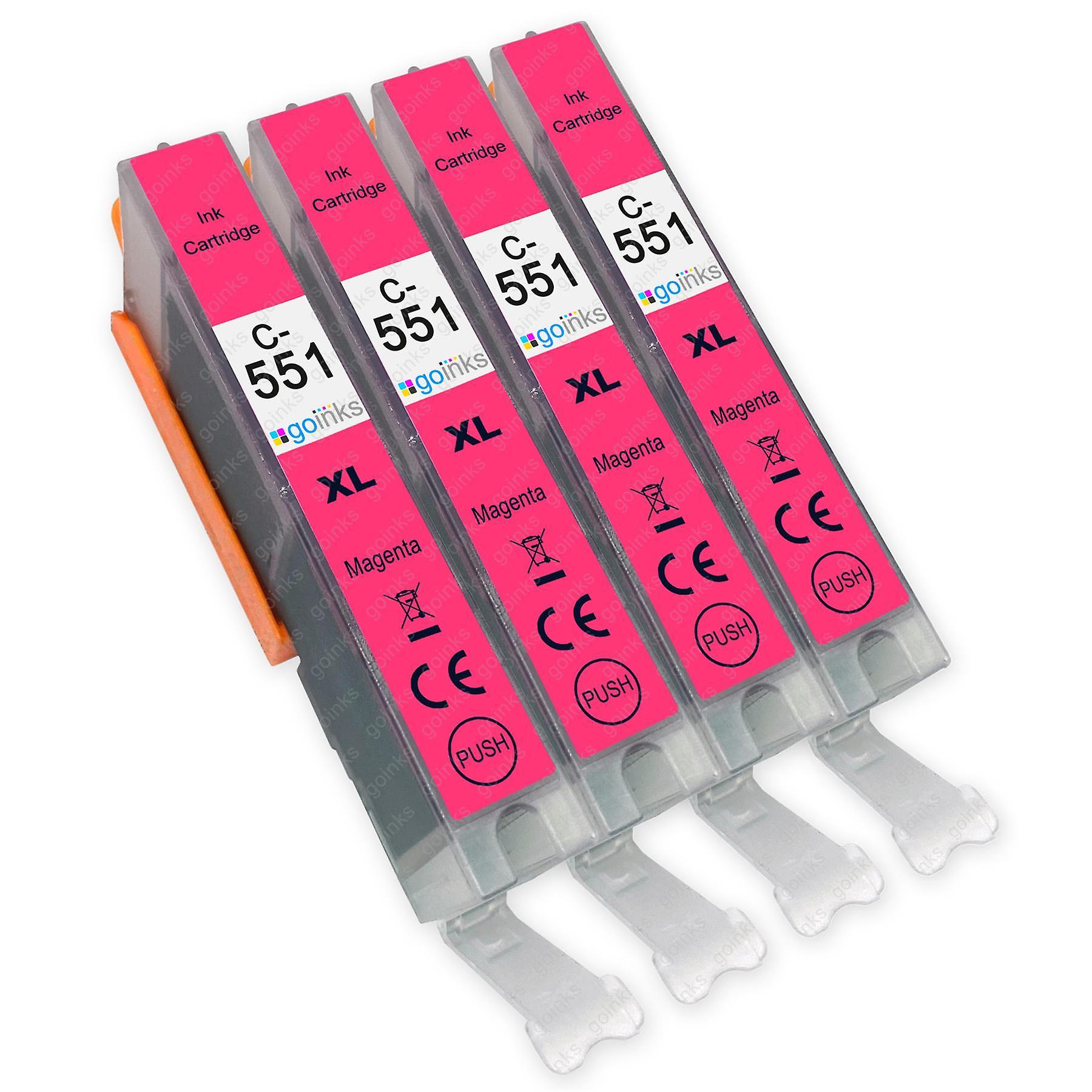 4 Magenta Ink Cartridges to replace Canon CLI-551M Compatible/non-OEM from Go Inks